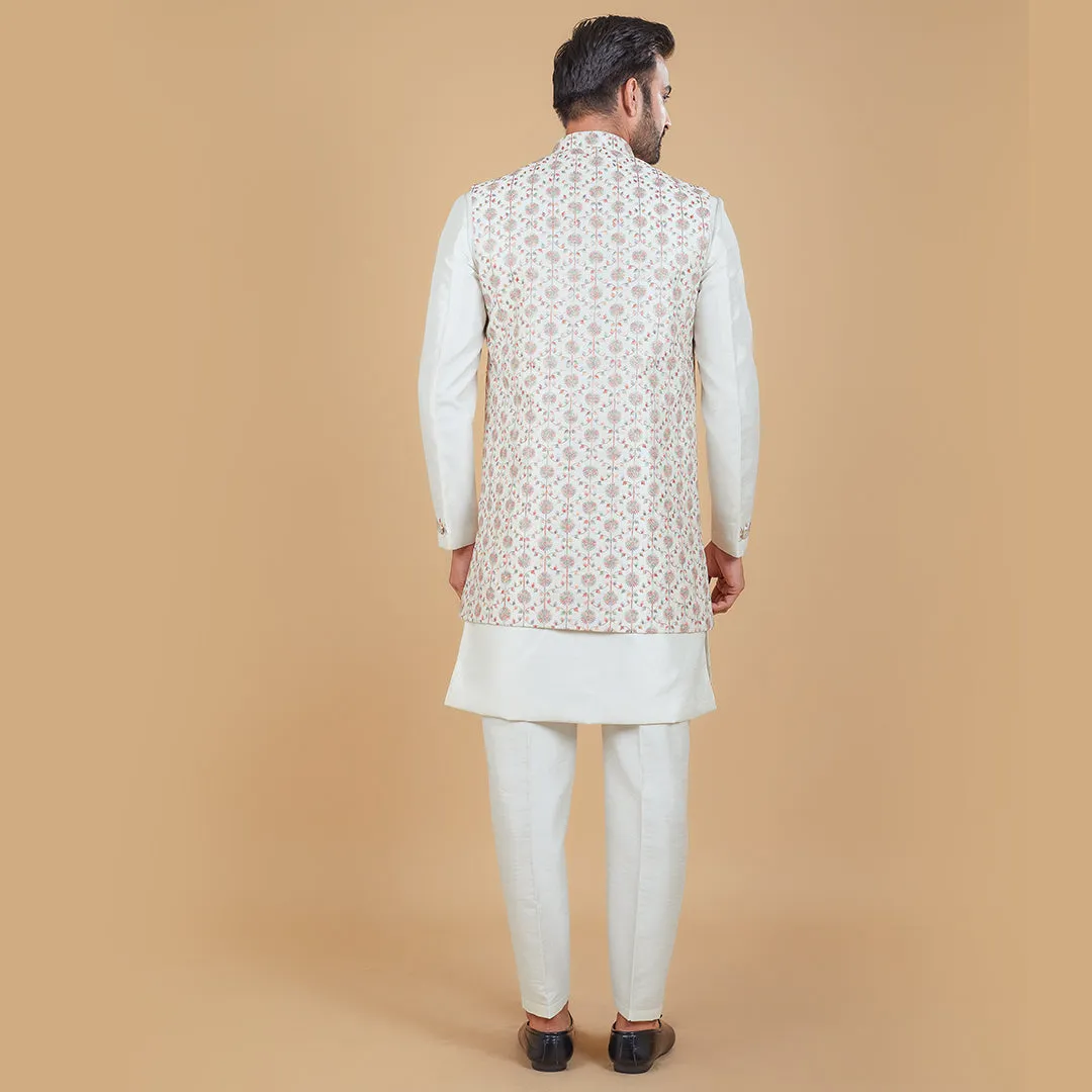 Whispers Ivory  Off-White Indo-Western  with  Long Jacket