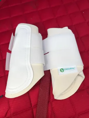 white Sportabac brushing boots size: pony (FREE POSTAGE )