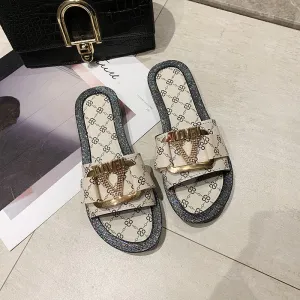 Women's slippers flat-bottom beach shoes